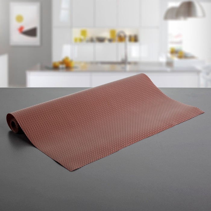 Коврик противоскользящий "Переплетение" 45х100 см, цвет коричневый