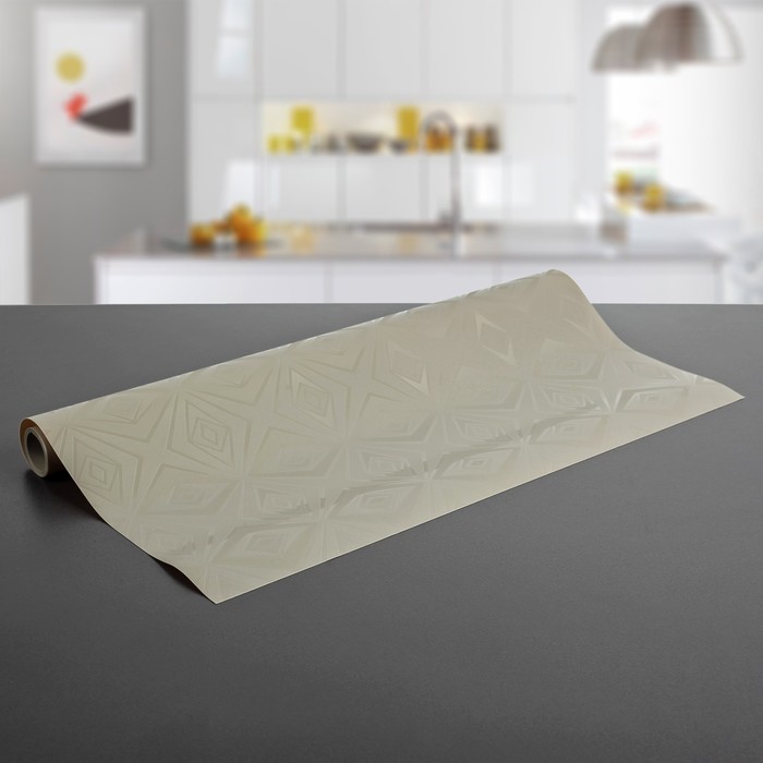 Коврик противоскользящий "Ромбики" 45х100 см, цвет коричневый