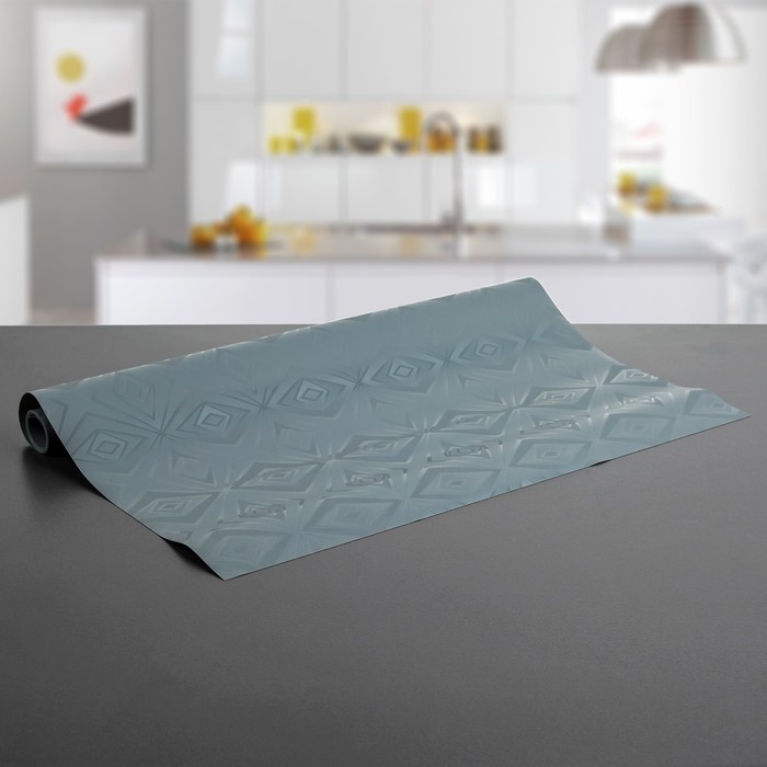 Коврик противоскользящий "Ромбики" 45х100 см, цвет серый