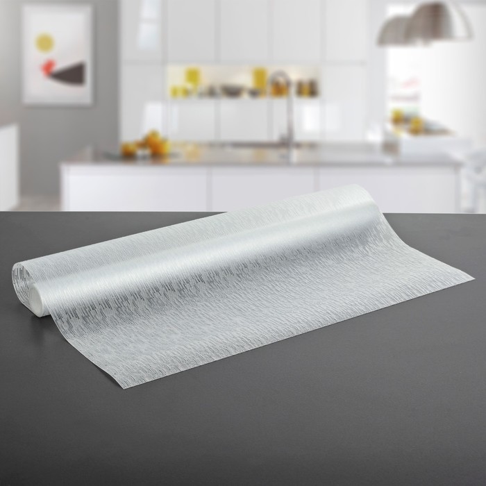 Коврик противоскользящий "Дождь" 45х100 см, цвет белый