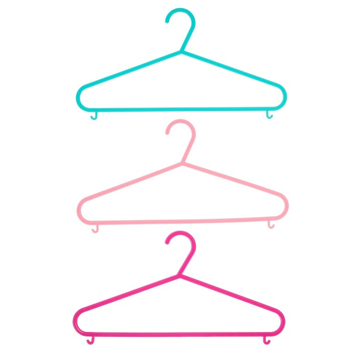 Вешалка-плечики 37х20х0,3 см, цвет МИКС