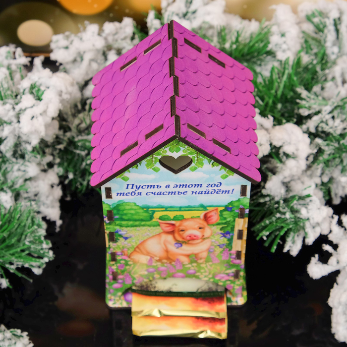 Чайный домик «Хрюша в травке», 9,3×9,3×20 см