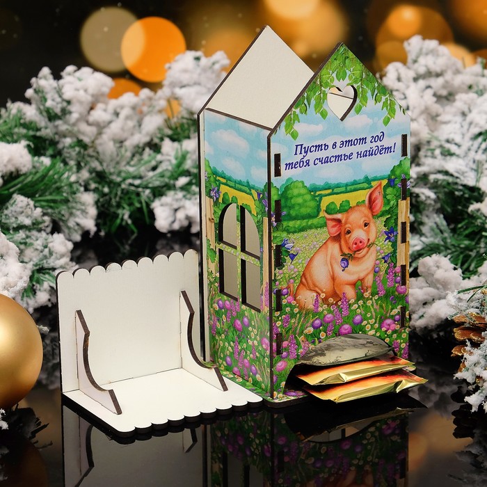 Чайный домик «Хрюша в травке», 9,3×9,3×20 см