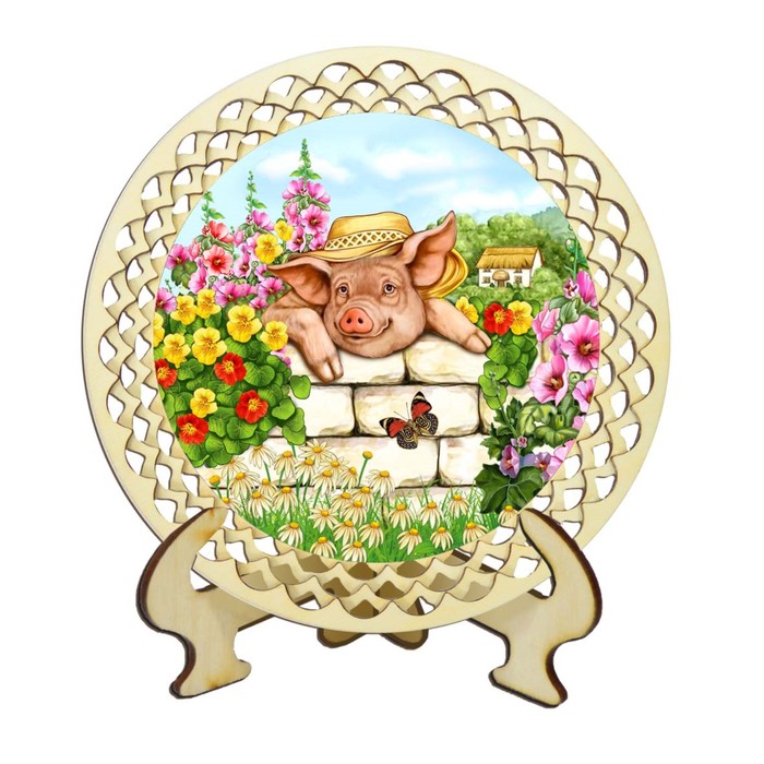 Настольная тарелочка «Кабанчик», D=12 см