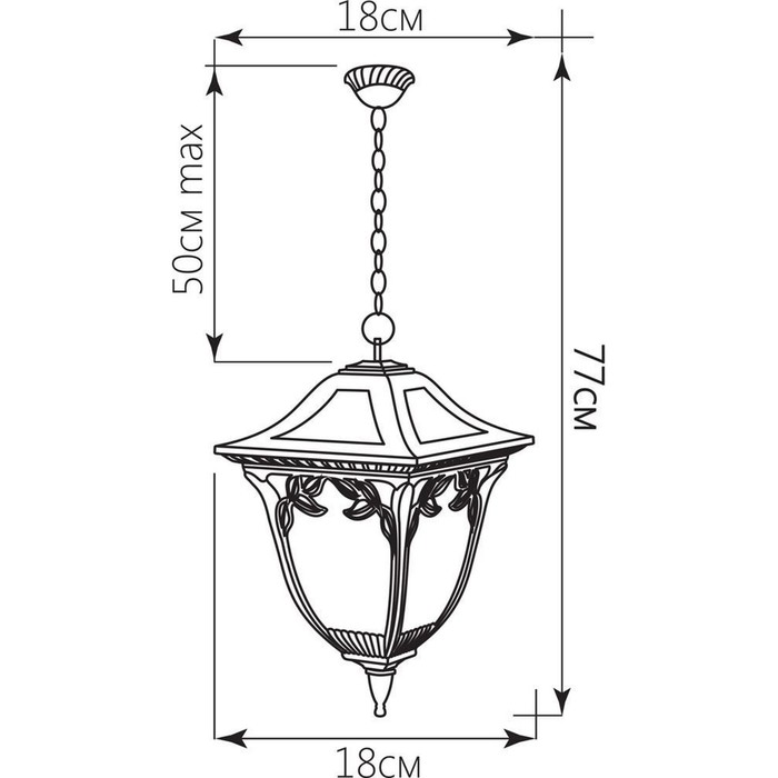 Светильник PL4075, 60W, E27, цвет золото