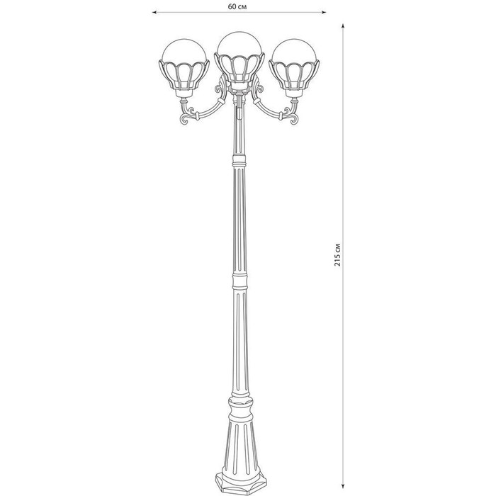 Светильник PL5049, 3x60W, E27, цвет золото