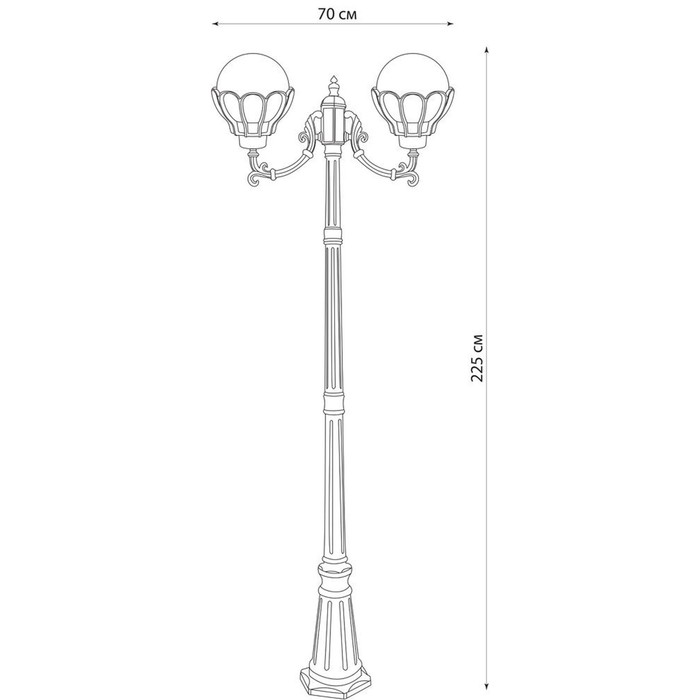 Светильник PL5058, 2x100W, E27, цвет золото
