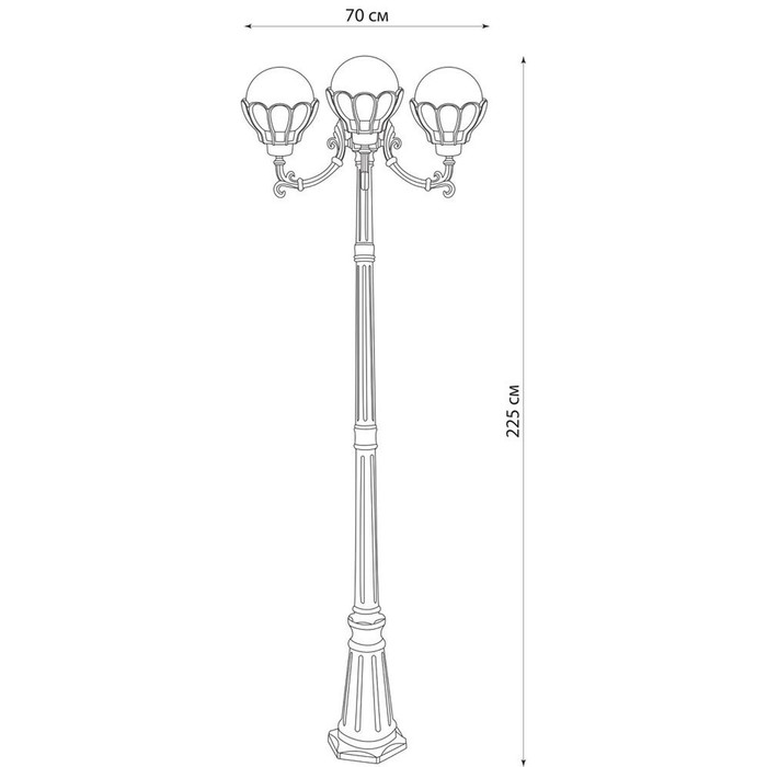 Светильник PL5059, 3x100W, E27, цвет золото