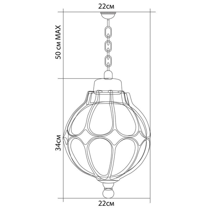 Светильник PL3805, 60W, E27, цвет золото