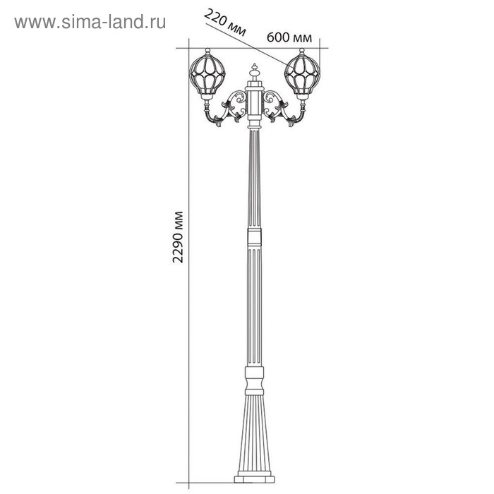 

Светильник PL3808, 2x60W, E27, цвет золото