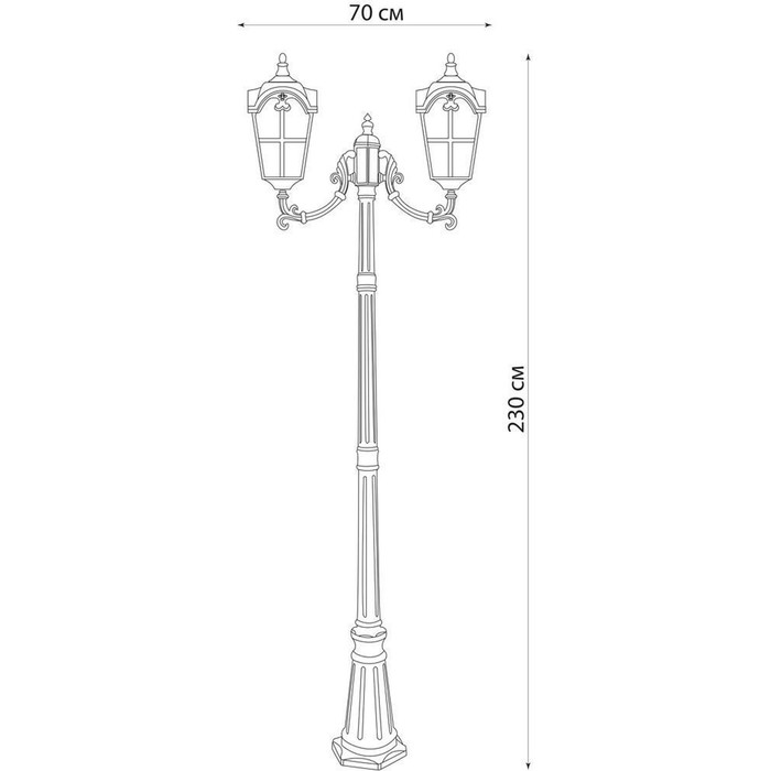 Светильник PL5109, 2x100W, E27, цвет золото