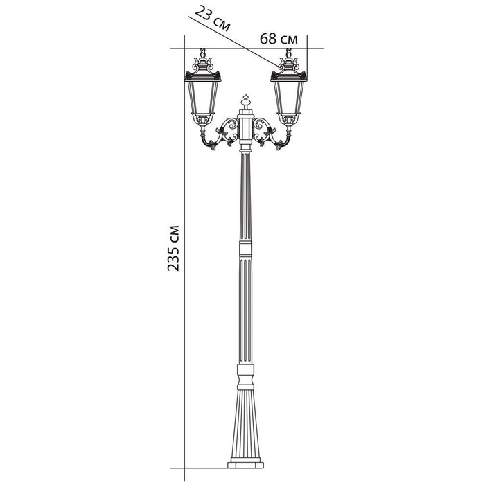 Светильник PL4008, 2x60W, E27, цвет черный