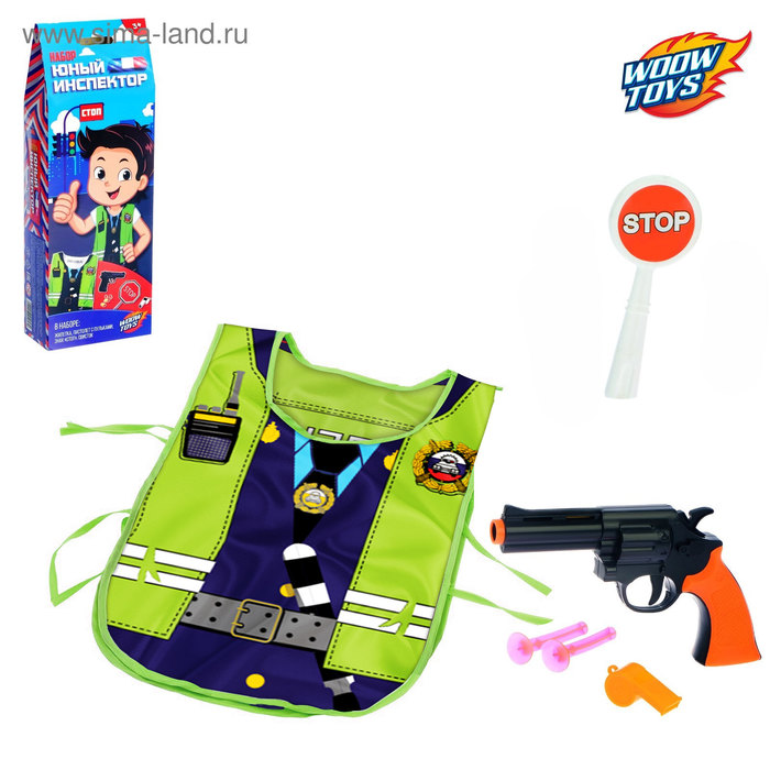 Игровой набор для мальчиков &quot;ДПС&quot; (жилет, пистолет, жезл, 3 пули, свисток, удостоверение), 38 х 32 см