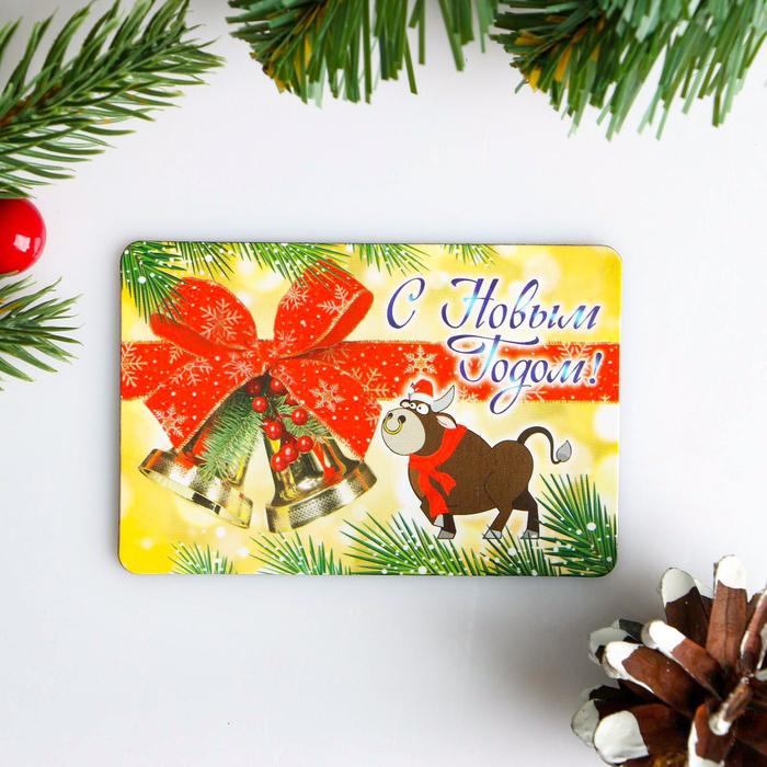 Магнит "С Новым годом!" красный бант