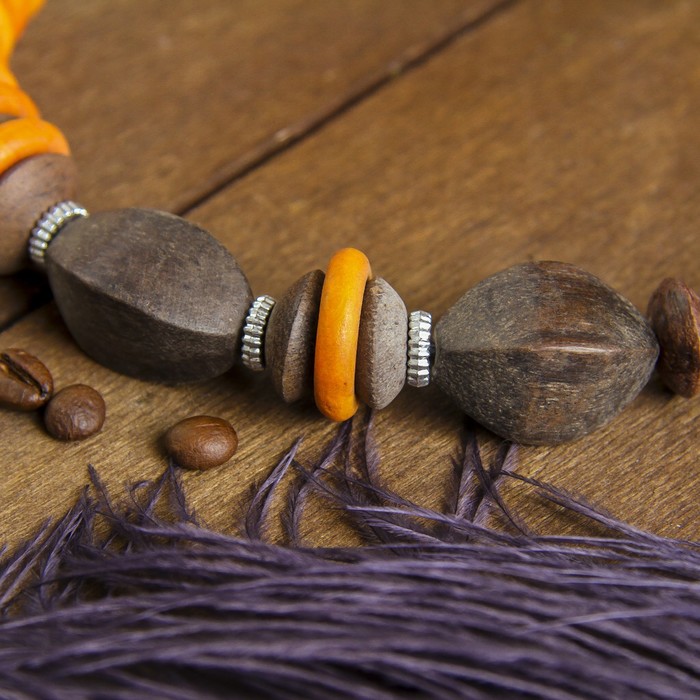 Колье "Оранжевый амулет" 27х5х0,5 см