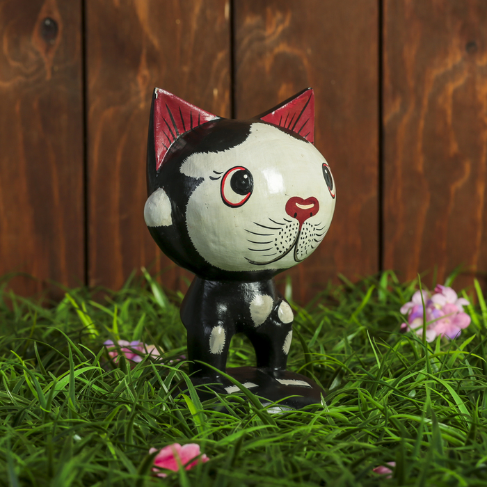 Сувенир дерево "Милый котёнок головастик" 10х9х15 см