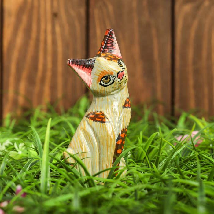 Сувенир дерево "Котёнок" светленький 6х3х18 см