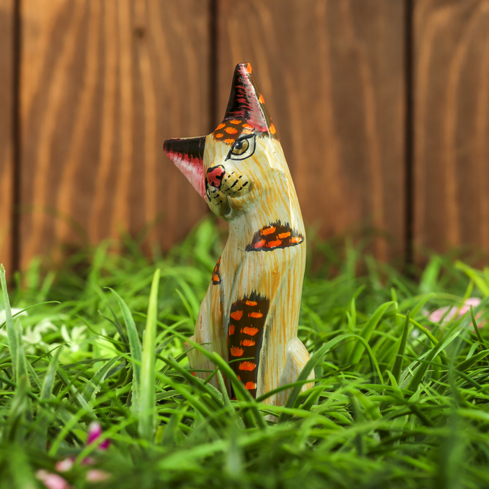 Сувенир дерево "Котёнок" светленький 6х3х18 см