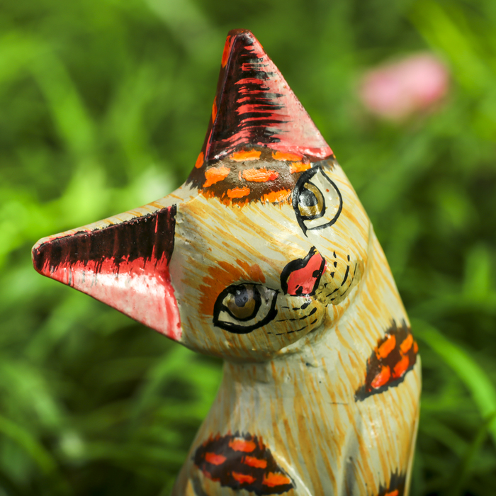 Сувенир дерево "Котёнок" светленький 6х3х18 см