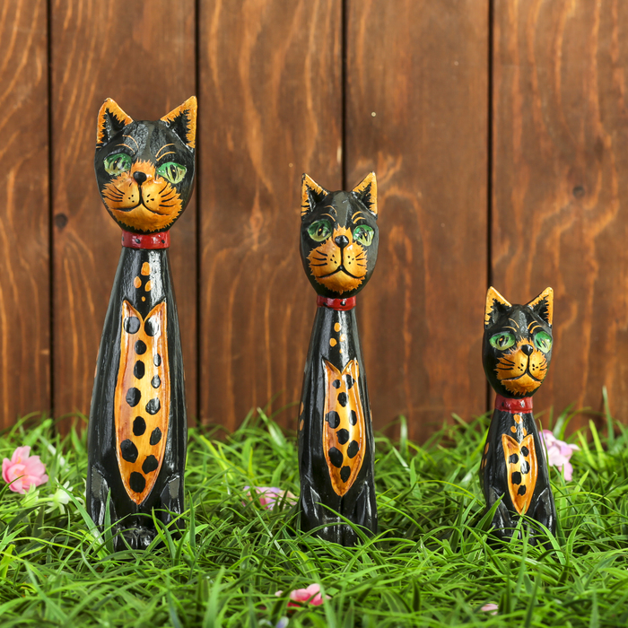 Набор сувенирный "Тёмные кошечки"(15,20,25) 15х5х25 см