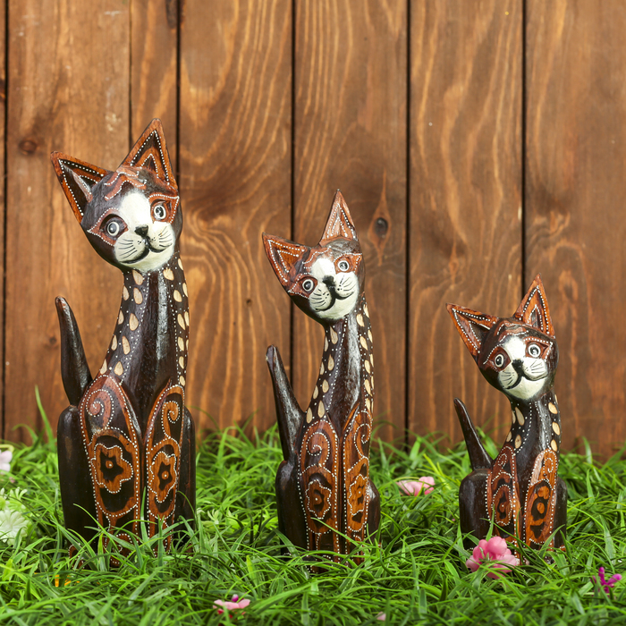 Набор сувенирный "Цветочки на кошке"(35,30,25) 10х10х35 см