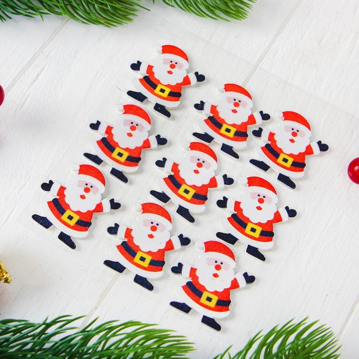 Новогодний декор на магните "Дед Мороз", набор 9 шт.