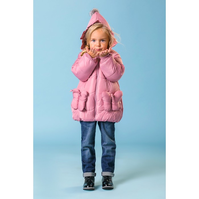 Куртка для девочки "Бабочки", рост 98-104 см, цвет розовый