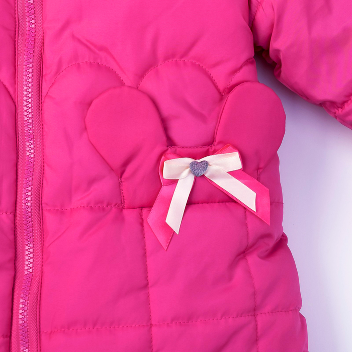 Куртка для девочки "Карманы-мышки", рост 104-110 см, цвет фуксия