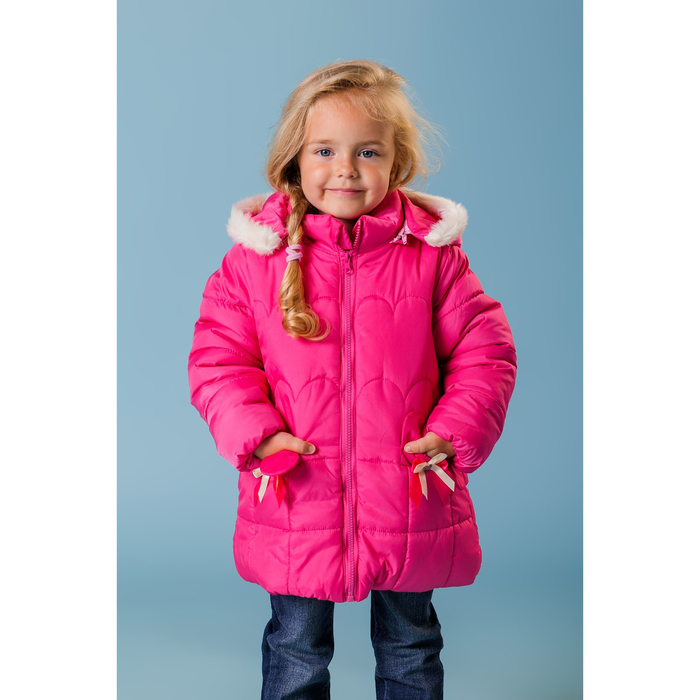 Куртка для девочки "Карманы-мышки", рост 104-110 см, цвет фуксия