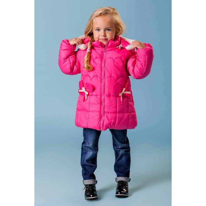 Куртка для девочки "Карманы-мышки", рост 104-110 см, цвет фуксия