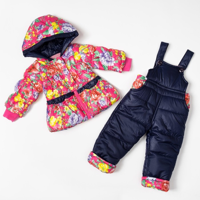 Комплект для девочки "Розовые цветы", рост 86-92 см, цвет розовый