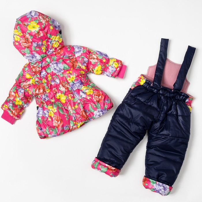 Комплект для девочки "Розовые цветы", рост 86-92 см, цвет розовый