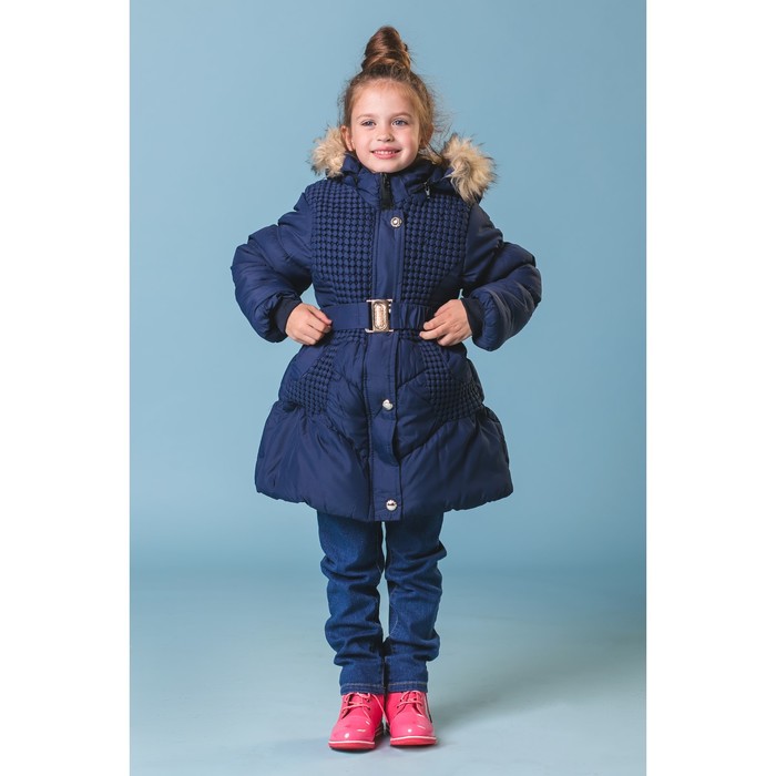 Куртка удлиненная для девочки "Леди", рост 122-128 см, цвет синий