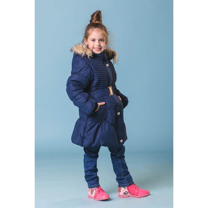 Куртка удлиненная для девочки "Леди", рост 128-134 см, цвет синий