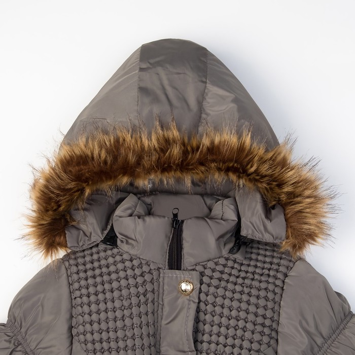 Куртка удлиненная для девочки "Леди", рост 128-134 см, цвет серый