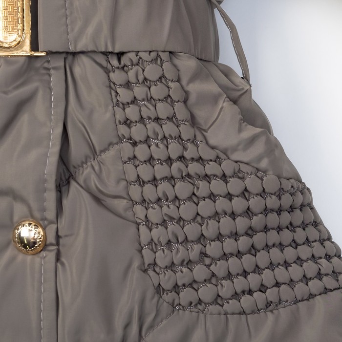 Куртка удлиненная для девочки "Леди", рост 128-134 см, цвет серый