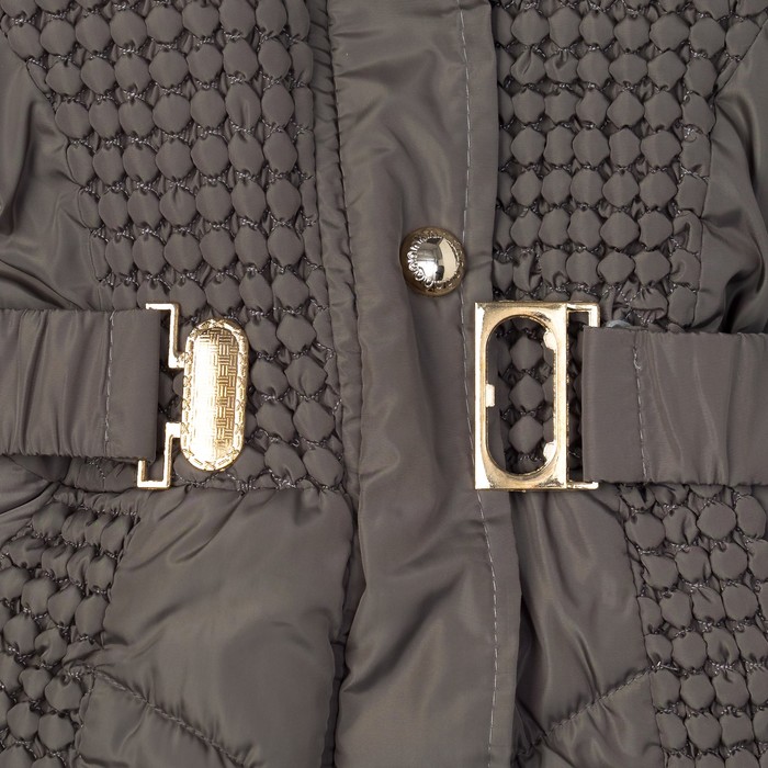 Куртка удлиненная для девочки "Леди", рост 128-134 см, цвет серый