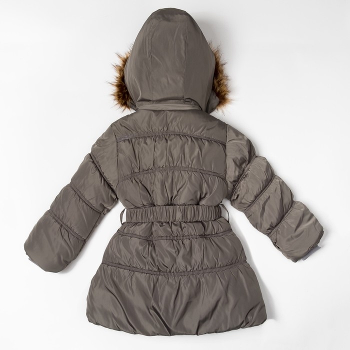 Куртка удлиненная для девочки "Леди", рост 128-134 см, цвет серый