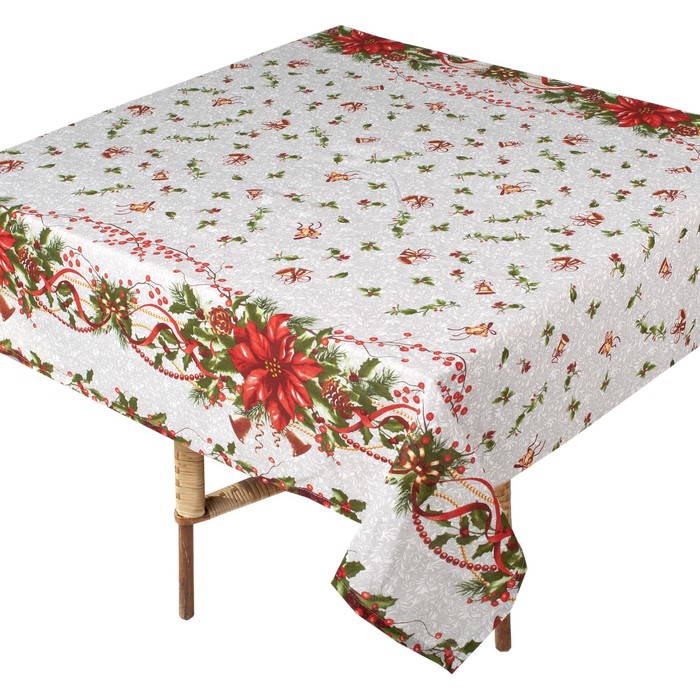 Скатерть рогожка 145*145 см "Рождественская звезда", 160 г/м2, хлопок 100%