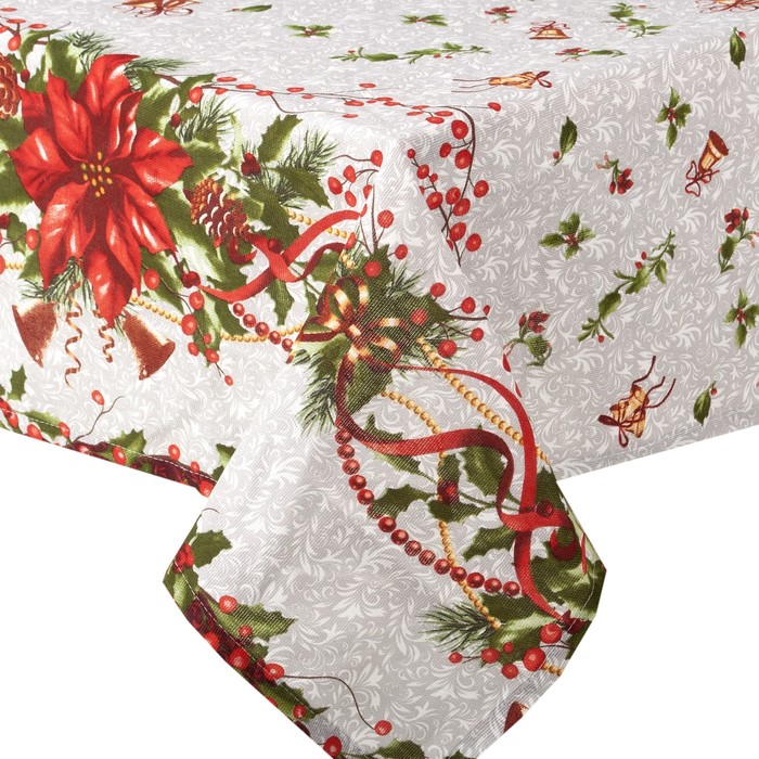 Скатерть рогожка 145*180 см "Рождественская звезда", 160 г/м2, хлопок 100%