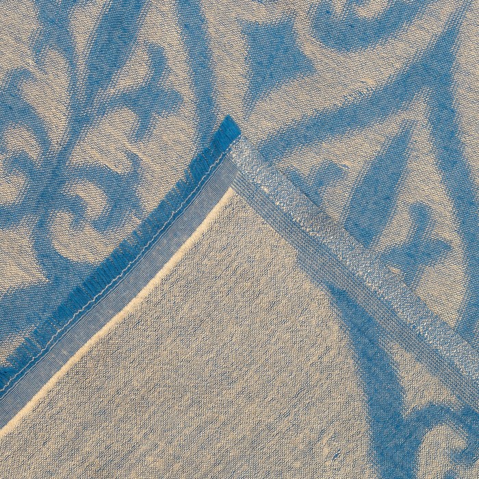Палантин двусторонний "Узоры" 7 22 19 307 1652 цвет синий/бежевый, р-р 75Х170