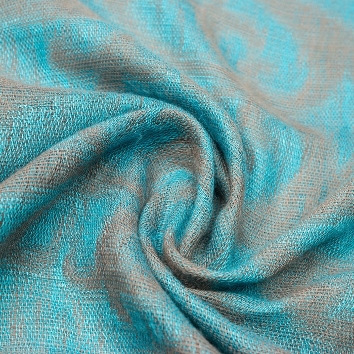 Палантин двусторонний "Узоры" 7 22 19 307 1652 цвет бирюза, р-р 75Х170