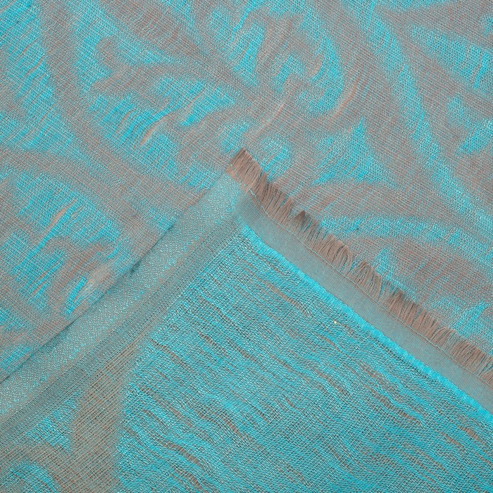 Палантин двусторонний "Узоры" 7 22 19 307 1652 цвет бирюза, р-р 75Х170