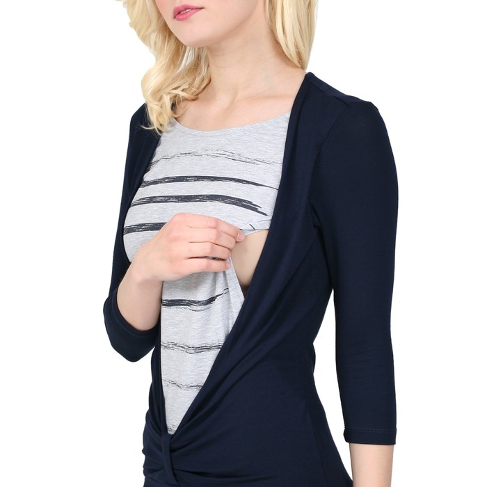 Лонгслив для беременных и кормящих цвет синий, р-р 42