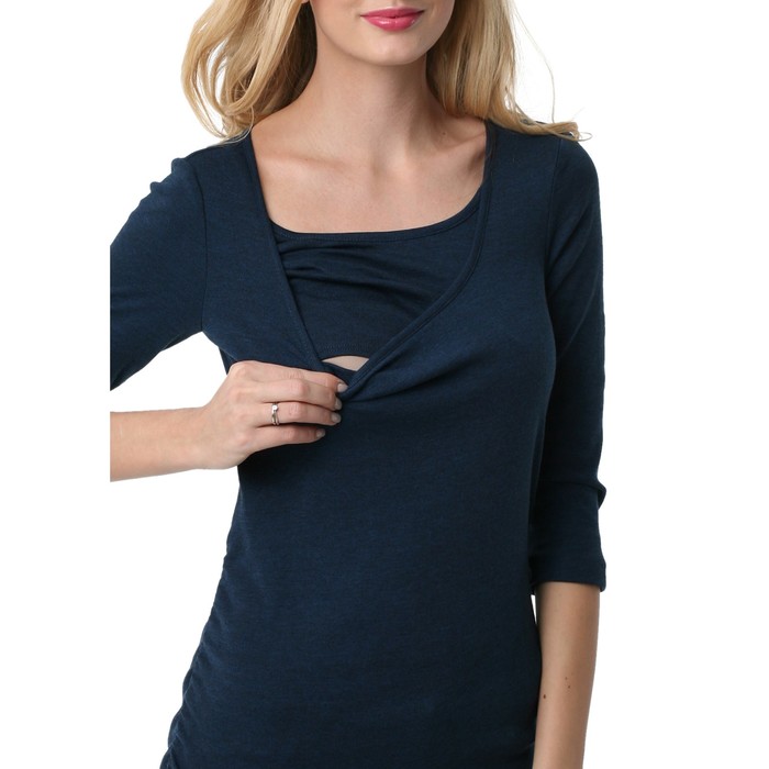 Лонгслив для беременных и кормящих цвет синий, р-р 50