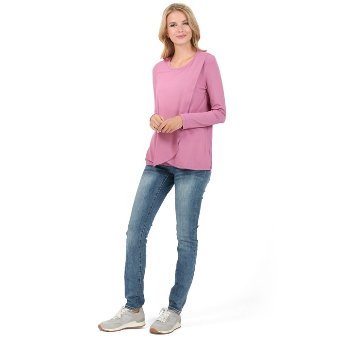 Лонгслив для беременных и кормящих цвет сухая роза, р-р 42