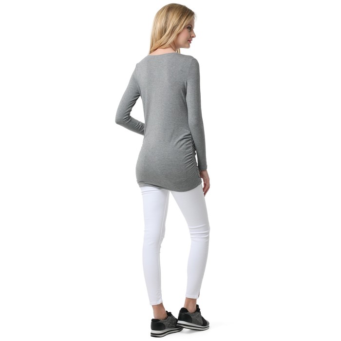 Лонгслив для беременных цвет серый меланж, р-р 52