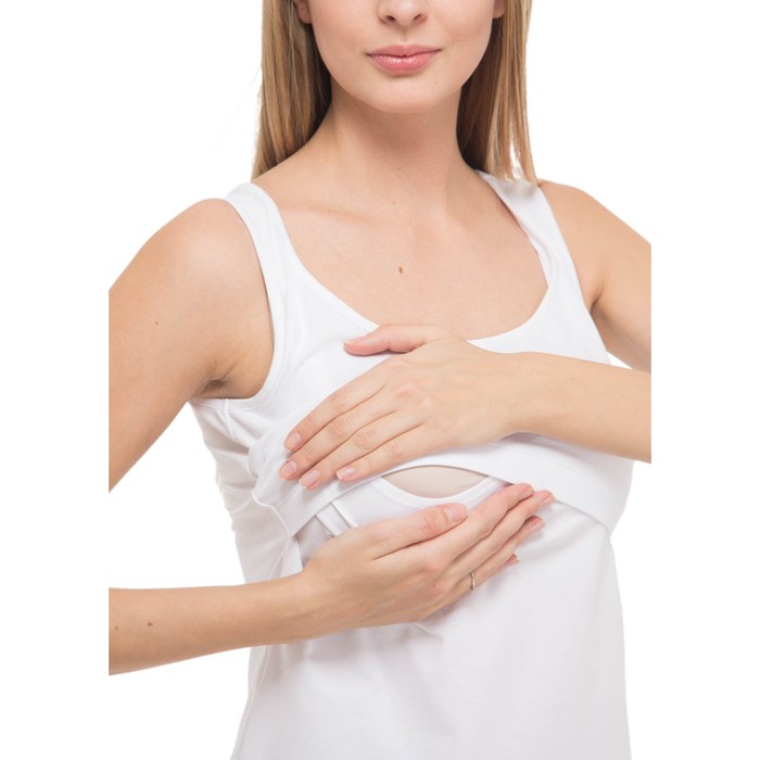 Майка для кормящих цвет белый, р-р 52