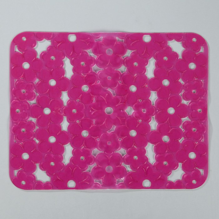 Коврик для раковины «Ромашка» 25х31 см см , цвет розовый