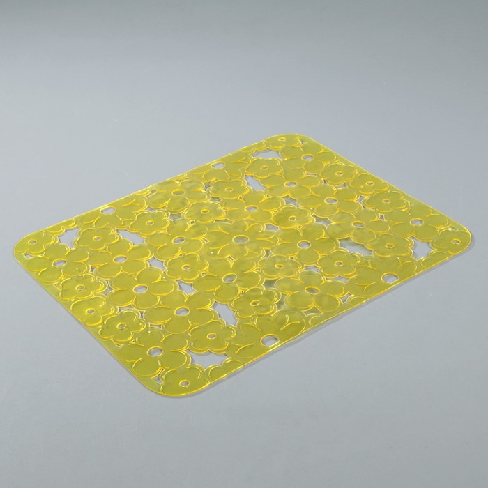 Коврик для раковины «Ромашка» 25х31 см см , цвет желтый